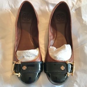 Sz 8 Tory Burch Noel Leather Ballet Flat